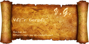 Vér Gergő névjegykártya